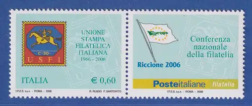 Italien 2006 Verband der philatel. Presse USFI Mi.-Nr. 3131 mit Zierfeld ** 