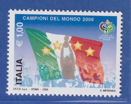 Italien 2006 Gewinn der Fussball-WM in Deutschland Mi.-Nr. 3133 ** 