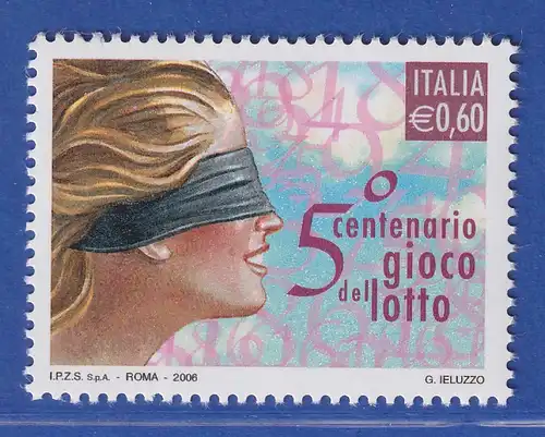 Italien 2006 500 Jahre Lotto, Frau mit Augenbinde Mi.-Nr. 3140 ** 