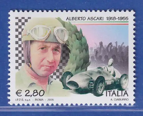 Italien 2005 Alberto Ascari, Automobilrennfahrer Mi.-Nr. 3049 ** 