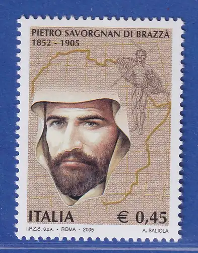 Italien 2005 Pierre Savorgnan de Brazza, Afrikaforscher Mi.-Nr. 3052 ** 