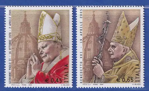 Italien 2005 Papst Johannes Paul II. und Papst Benedikt XVI. Mi.-Nr. 3069-70 ** 