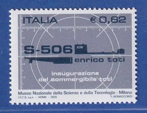 Italien 2005 Unterseeboot Entico Toti, Mailand  Mi.-Nr. 3072 ** 