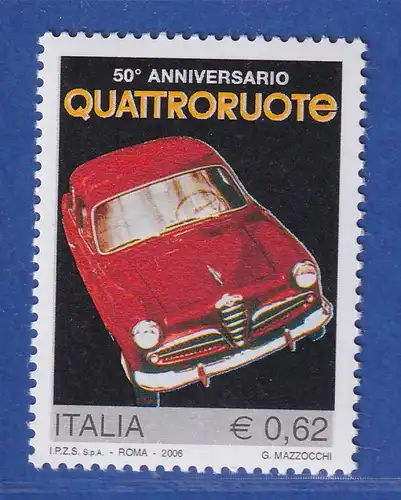 Italien 2006 50 Jahre Automobil-Fachzeitschrift Quattroruote  Mi.-Nr. 3076 ** 