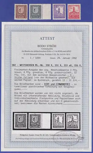 SBZ West-Sachsen Abschiedsserie Mi.-Nr. 150-155 X postfrisch ** Attest STRÖH BPP