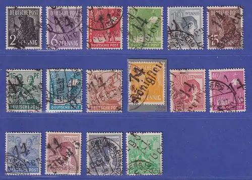 SBZ Bezirkshandstempel 14 OPD Dresden Mi.-Nr. 166-181 II Satz 16 Werte O gpr.