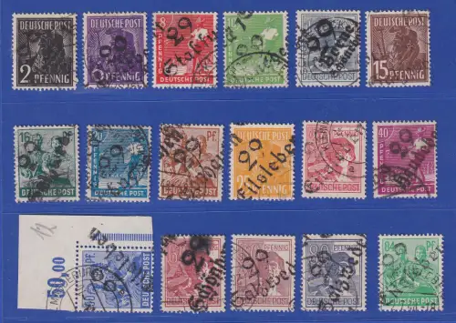 SBZ Bezirkshand OPD 29 Dessau Mi.-Nr. 166-181 VIa Satz 17 Werte kpl. gest. gpr.
