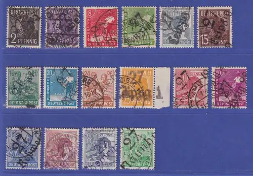 SBZ Bezirkshandstempel 27 OPD Leipzig Mi.-Nr. 166-181 V Satz 16 Werte O gpr.