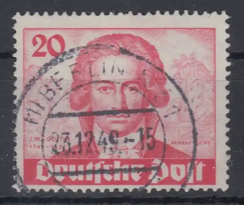Berlin Goethe 20Pfg  Mi.-Nr. 62 mit Stempel BERLIN N51 23.12.49