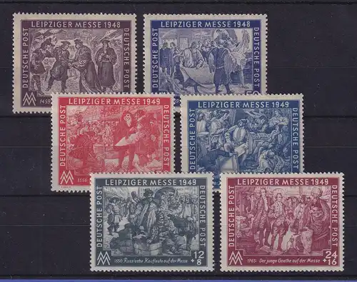 SBZ allg. Ausgaben 1948-49 Leipziger Messe Mi.-Nr. 198-99, 230-31, 240-41 ** 