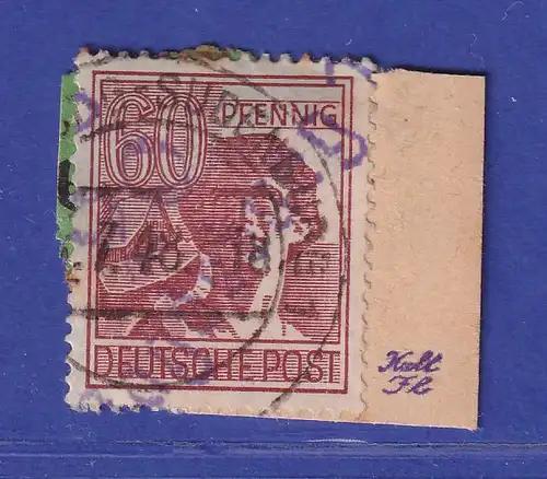 SBZ Bezirkshandstempel 20 Magdeburg 60 Pfg. O auf Paketkartenstück