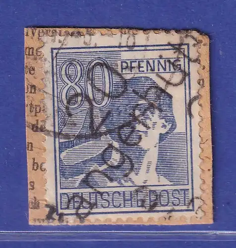 SBZ Bezirkshandstempel 20 Tangerhütte 80 Pfg. O auf Paketkartenstück