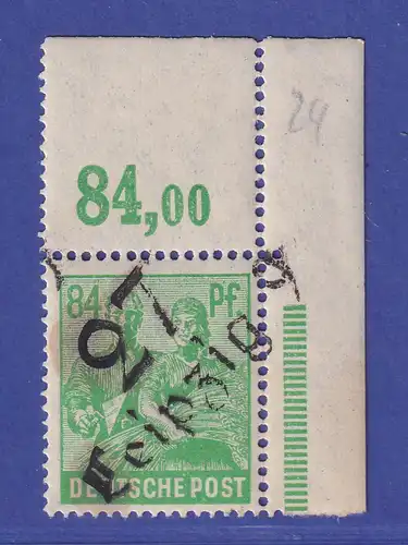 SBZ Bezirkshandstempel 27 Leipzig 9 Mi.-Nr. 181 V POR dgz Eckrandstück OR *