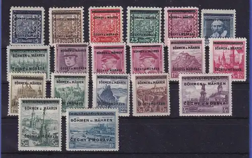 Dt. Besetzung 2. Weltkrieg Böhmen und Mähren Mi.-Nr. 1-19 postfrisch **