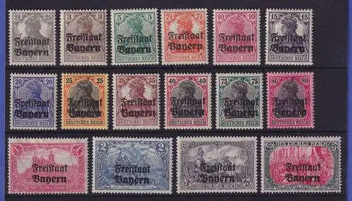 Bayern 1919 Aufdruck Freistaat Bayern Mi.-Nr. 136-151 postfrisch **