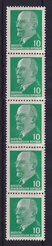 DDR Walter Ulbricht 10 Pfg Mi.-Nr. 846 Z Fünferstreifen postfrisch **