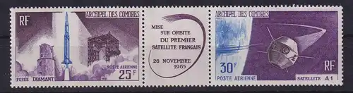 Komoren 1966 Raumfahrt Rakete Diamant, Satellit Mi.-Nr. 72-73 ** / MNH