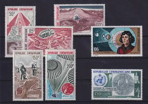 Zentralafrikanische Republik Raumfahrt, Kopernikus Lot 7 Werte  ** / MNH