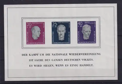 DDR 1958 Eröffnung der Gedenkstätte Buchenwald  Mi.-Nr. Block 15  postfrisch **