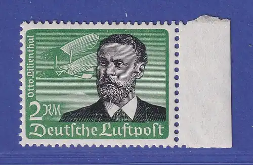 Dt. Reich 1934 Flugpostmarke Lilienthal  Mi.-Nr. 538 x Seitenrandstück **