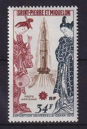 St. Pierre und Miquelon 1970 Weltausstellung Osaka Raketenstart Mi.-Nr. 453 ** 
