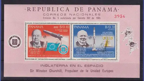 Panama 1966 Winston Churchill - Raumfahrt Mi.-Nr. Block 59 **
