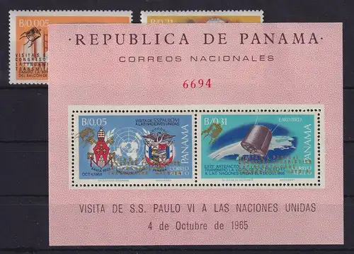 Panama 1965 Papstbesuch Paul VI. - Kommunikationssatellit Mi.-Nr. Block 46 A **