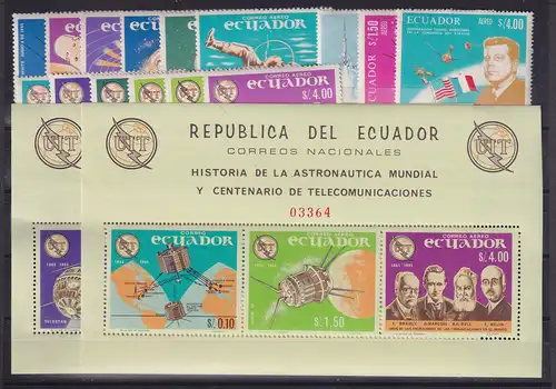 Ecuador Raumfahrt, Telekommunikation Mi.-Nr.1190-1195,1208-1213, Blocks 14,16 **