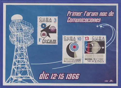 Kuba 1966 Nationales Kommunikationsforum Mi.-Nr. Block 29 **