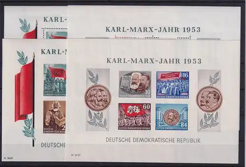 DDR 1953 Karl-Marx-Jahr  Mi.-Nr. Blocks 8 A /B und 9 A / B  postfrisch **