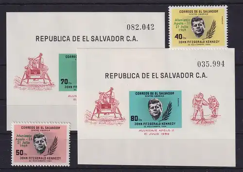 El Salvador 1969 Mondmission Apollo 11 Mi.-Nr. 978-979, Block 30 und 31 **