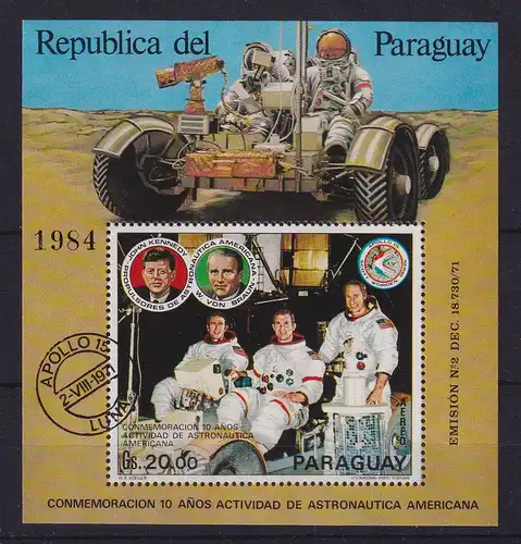 Paraguay 1972 Raumfahrt - Mondmission Apollo 15 Mi.-Nr. Block 179 **