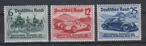 Deutsches Reich 1939 Mi.-Nr. 686-88 Automobil-Ausstellung Satz einwandfrei **