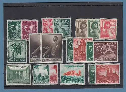 Dt. Reich 1936-40  Lot 20 Sondermarken ** / MNH 