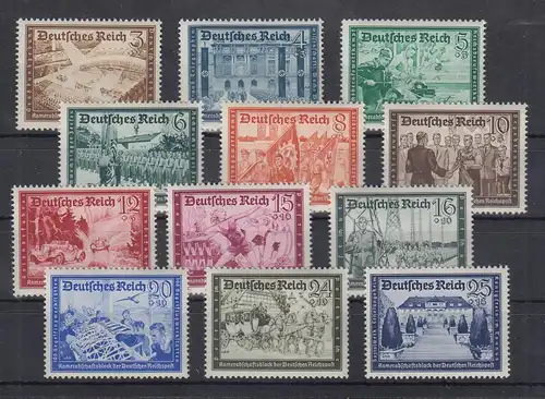 Dt. Reich 1939 Kameradschaftsblock Mi.-Nr. 702-13 Satz kpl.  ** / MNH 