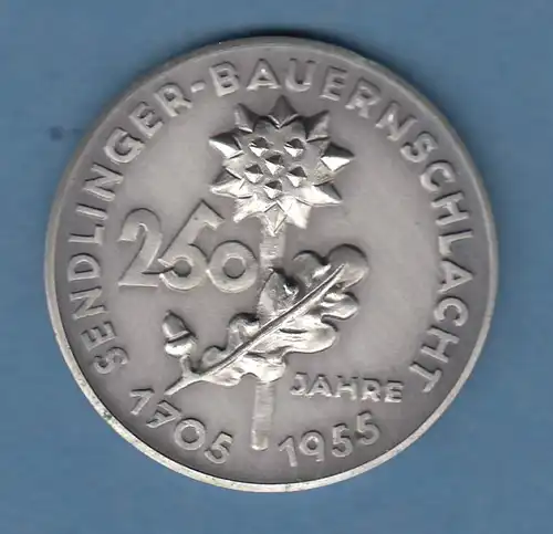 Silber-Medaille 1955:  250 Jahre Sendlinger Bauernschlacht München 22,2g  Ag900
