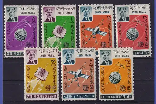 Aden (Kathiri State of Seiyun) 1966 Weltraum Satelliten Mi.-Nr. 84-90 A ** / MNH