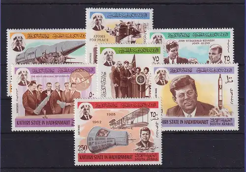 Aden (Qu'aiti state in Hadhramaut) 1967 Raumfahrt Mi.-Nr. 166-172 A ** / MNH