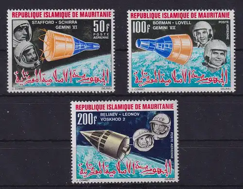 Mauretanien 1966 Raumfahrt Gemini und Woschod Mi.-Nr. 270-272 ** / MNH