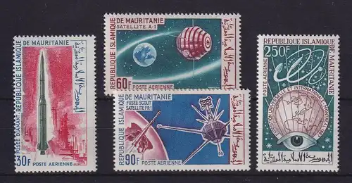 Mauretanien 1966 Raumfahrt Satelliten Mi.-Nr. 266-268, 307 ** / MNH