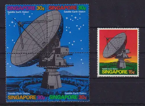 Singapur 1971 Weltraum Radioteleskop Mi.-Nr. 142-146 ** / MNH