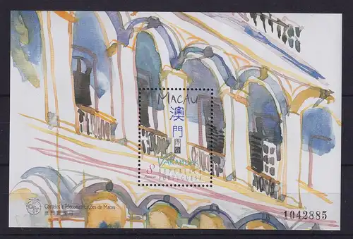 Macau 1997 Stadtansicht Veranda Mi.-Nr. Block 47 ** / MNH