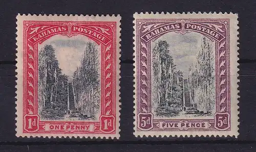 Bahamas 1921 Queen's Staircase in Nassau Mi.-Nr. 74, 81 ungebraucht * (fast **)