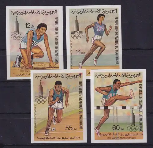 Mauretanien 1979 Olympische Sommerspiele Moskau Mi.-Nr. 652-655 U ** / MNH