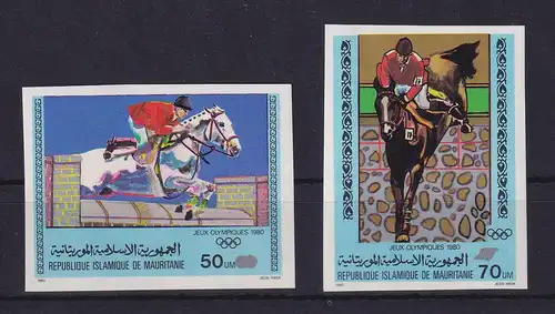Mauretanien 1980 Olympiade Moskau Springreiten Mi.-Nr. 682, 683 U ** / MNH