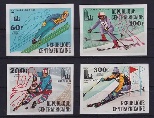 Zentralafrikanische Republik 1980 Olympia Lake Placid Mi.-Nr. 632-635 B ** / MNH