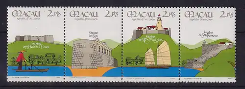 Macau 1986 Festungen von Macau Mi.-Nr. 562-565 Viererstreifen ** / MNH