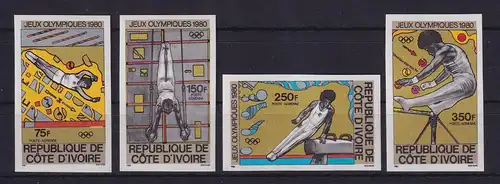 Elfenbeinküste 1980 Olympische Sommerspiele Moskau Mi.-Nr. 649-652 U ** / MNH