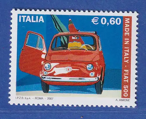 Italien 2007 Made in Italy (IV). Fiat Nuova 500 Mi.-Nr. 3192 ** 