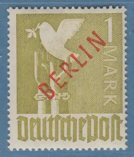Berlin Rotaufdruck 1DM  Mi.-Nr. 33 ungebraucht (entfalzt), geprüft Schlegel 